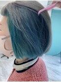 【高木】turquoise×greenのインナーカラー◎