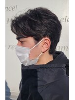 六本木美容室 白金店&nbsp;センターパート/ハンサムショート/ツーブロック/黒髪/マッシュ