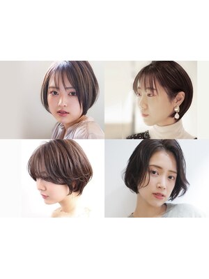 骨格や髪質をもとに細部まで計算されたショートヘアで、どの角度から見ても美しい立体感のある横顔美人に♪