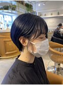 ダークネイビーコンパクトマッシュショート