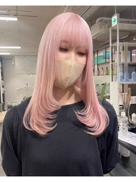 ベレーザ 渋谷(BELEZA) 5357ベビーピンク艶髪ハイトーンカラーオンブレホワイトピンク