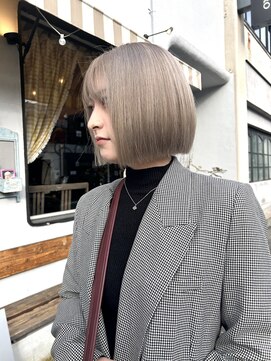 チャプター 問屋町(chapter) ミルクティーグレージュケアブリーチダブルカラーヘイリーボブ