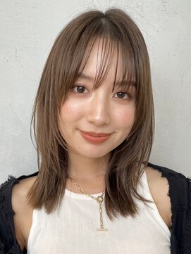 ノイ(noi) 顔周りレイヤーカットグレージュカラーくびれボブベージュカラー