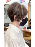 小顔カットハイライト白髪ぼかしハイライト40代50代マッシュ