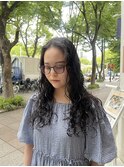 黒髪ロング×ウェーブヘア×アイロン不要のパーマヘア