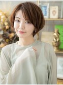 アシンメトリーナチュラルマッシュショートc6戸頭20代30代40代
