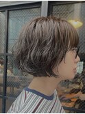 秋色◎大人可愛いミニボブパーマショートボブくせ毛風小顔ヘア