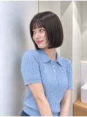 髪質改善縮毛矯正地毛風ストレート切りっぱなしボブ
