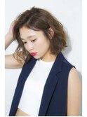 ●大人かわいい 小顔ナチュラルショートボブ 20代30代40代