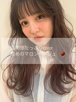髪質改善と縮毛矯正の専門店 サンティエ(scintiller)&nbsp;天使の羽バングとマロンベージュ20代30代鹿児島