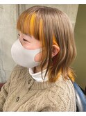 デザインカラー10代20代インナーカラーオレンジ