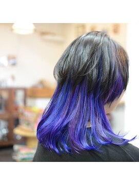 ポタム 東中野(potamu) ブルーとパープルのハイライトカラー