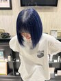ヘアメイク アース 本庄早稲田店(HAIR & MAKE EARTH) ブリーチ1回～のブルーカラー！肌の透明感も格段にup