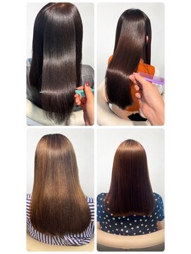 美容室フルール 透明感♪髪質改善カラー小顔艶感ミディミルクティーベージュ