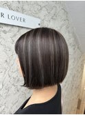 切りっぱなしボブ/ハイライト/ニュアンスカラー/20代/30代/40代