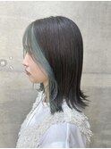 【インナーカラー】オリーブグレー/フェイスフレーミングカラー