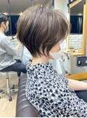 30代40代50代大人ショート髪型丸顔前髪なし似合わせ【安野】