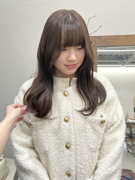 esu西梅田/髪質改善/韓国/ダブルカラー/イルミナカラー/顔周りカット【エス】 オリーブベージュ/顔まわりカット