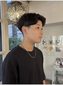 メンズカット　ショート　センターパート