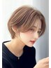 "上品な立体感に/白髪ぼかしにも◎"小顔カット+ハイライト+トリートメント