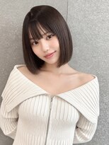 シー バイ ロンド 新宿(Sea by Lond)&nbsp;ワンホンレイヤ ー×ダークブルー[デジタルパーマ/ボブ/韓国]