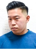 七三オールバックツイストパーマかき上げヘアコンマヘア