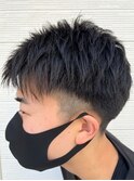 men's★黒髪アップバング/刈り上げスタイル