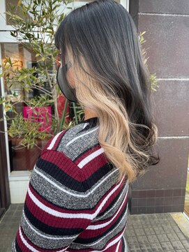 アースコアフュールボーテ 川越店(EARTH coiffure beaute) ホワイトブロンドインナーカラー韓国