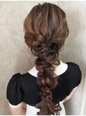 編みおろし ヘアセット お呼ばれヘア