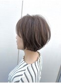 白髪ぼかしハイライト×美シルエットショートボブ