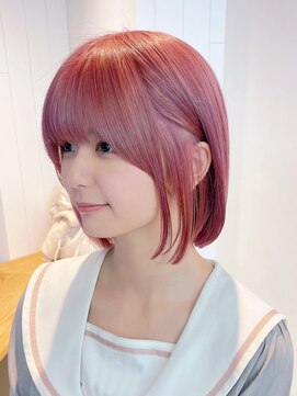 アイティーバイアルバム 八王子店(IT by ALBUM) くびレイヤー美髪ホワイトピンクベビーピンク_ba495551