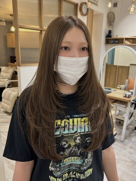 キャリコ(calico) 《maya》レイヤーカット＊オリーブベージュ＊ロング