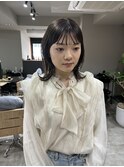 パツっとボブ×顔周りレイヤー