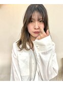 ミディアム＋ウェーブ＋バレイヤージュ