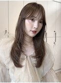 韓国顔周り/ハイレイヤーカット/ミディアムレイヤーカット/原宿