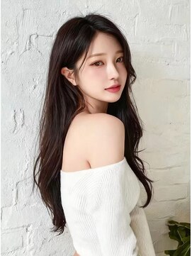 ミシェリー(misherry) #ふんわりゆる巻きウェーブ韓国風ロング#ダークアッシュ2way前髪