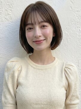カバーヘア ブリス 川口(COVER HAIR bliss) シースルー前髪オリーブグレージュレイヤーボブA14川口20代30代