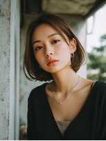 ロッソ 大橋店(Rosso) 長め前髪のナチュラル丸みボブ【大橋】