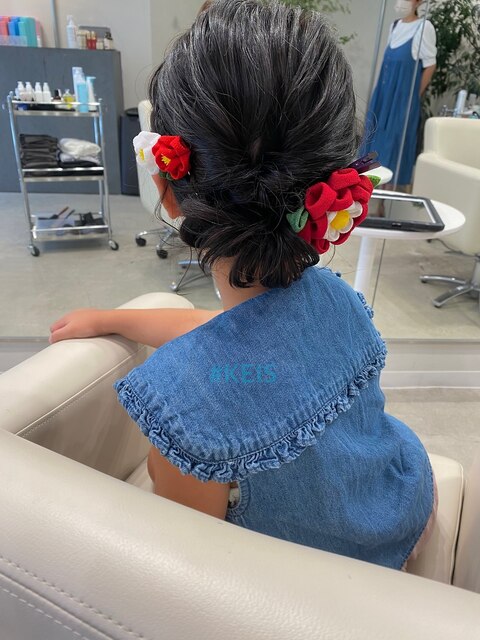 キッズ夏祭りヘアセット