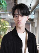 毛流れセンターパートニュアンスカルマメンズカットパーマ