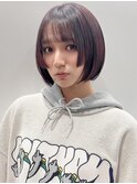 【長谷川】姫カットボブバイオレットカラー