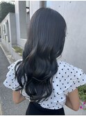 ブルーブラック×巻き髪エアリーロング