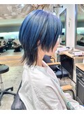 ショートウルフ/ウルフレイヤー/デザインカラーi髪質改善