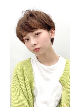 アオゾラヘアー 本店(AOZORA HAIR) マッシュショート×マロンベージュ