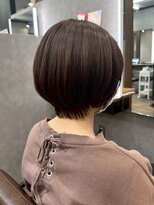 ザラブズラフズヘアー 守恒店(the loves laughs hair) まるみボブ/すっきりショート/暗めブラウン/ビフォーアフター