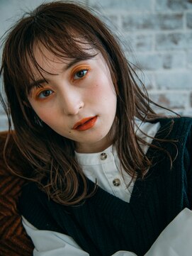 ポイントファイブバイソレイユ 小松店.5 by SOLEIL) セミロングシースルーバングブラウンブリーチなし