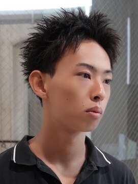 エルマーク 松山(L-MARK) スパイキーショート/アップバング/ツーブロック/メンズ/眉毛