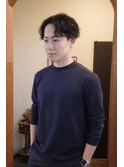 メンズセンターパートカルマパーマ韓国ヘアカルマヘア眉毛カット