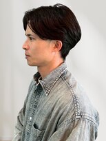 ヘアーメイク グロー(hair make grow)&nbsp;メンズショート ツーブロック センターパート 黒髪
