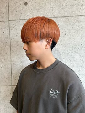 ヘアサロン レゴリス 都城店(REGOLITH) ラウンドマッシュ　オレンジカラー